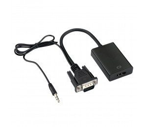 VGA Male To HDMI Output 1080P HD+ Audio AV HDTV Video Cable Converter Adapter