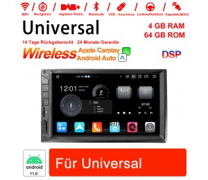 7 Zoll Android 11.0 Autoradio / Multimedia 4GB RAM 64GB ROM für Universal GPS Navigation Stereo Radio WIFI MP3 Bluetooth USB