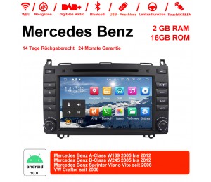 8 Zoll Android 10.0 Autoradio/Multimedia 2GB RAM 16GB ROM Für Mercedes BENZ A Klasse W169, B Klasse W245, Sprinter Viano Vito und VW Crafter