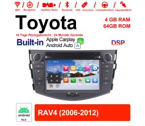 7 Zoll Android 10.0 Autoradio / Multimedia 4GB RAM 64GB ROM Für Toyota RAV4 Mit WiFi NAVI Bluetooth USB Built-in Carplay / Android Auto