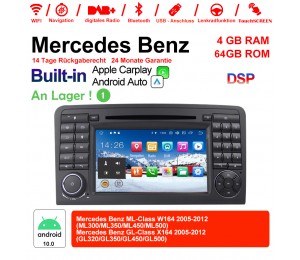 7 Zoll Android 10.0  Autoradio / Multimedia 4GB RAM 64GB ROM Für  Benz W164  X164 Built-in Carplay / Android Auto