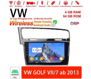 10 Zoll Android 12.0 Autoradio / Multimedia 4GB RAM 64GB ROM Für VW GOLF VII/7 Ab 2013 Mit WiFi NAVI Bluetooth USB