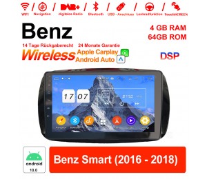 9 Zoll Android 12.0 Autoradio / Multimedia 4GB RAM 64GB ROM Für Benz Smart 2016-2018 Mit WiFi NAVI Bluetooth USB