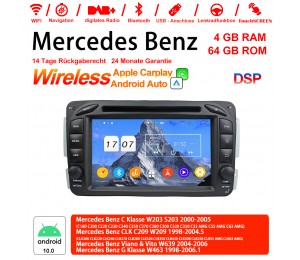 7" Android 12.0 Autoradio 4GB RAM 64GB ROM Für Benz C-klasse W203 W209 G-klasse W463 Eine Klasse W168 Vito Built-in Carplay / Android Auto