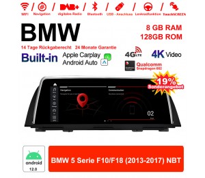 10.25 Zoll Qualcomm Snapdragon 665 8 Core Android 12.0 4G LTE Autoradio / Multimedia USB WiFi Navi Carplay Für BMW 5 Series F10/F18 (2013-2017) NBT