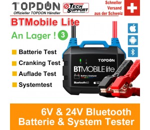 TOPDON BTMobile Lite 12V Auto Batterietester Bluetooth Batterie Monitor 100 -2000CCA Auto Ladegerät Ankurbeln Analysator