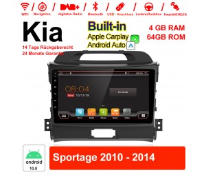9 Zoll Android 10.0 Autoradio / Multimedia 4GB RAM 64GB ROM Für Kia Sportage 2010-2014 MIT Navi Bluetooth WIFI Built-in Carplay Android Auto
