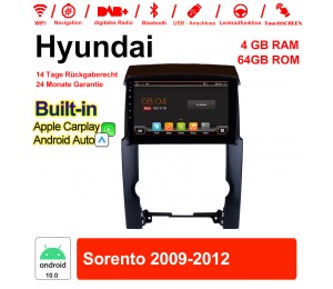 10 Zoll Android 10.0 Autoradio / Multimedia 4GB RAM 64GB ROM Für Hyundai Sorento 2009-2012 MIT Navi Bluetooth WIFI Built-in Carplay Android Auto
