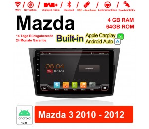 9 Zoll Android 10.0 Autoradio / Multimedia 4GB RAM 64GB ROM Für Mazda 3 2010-2012 MIT Navi Bluetooth WIFI Built-in Carplay Android Auto
