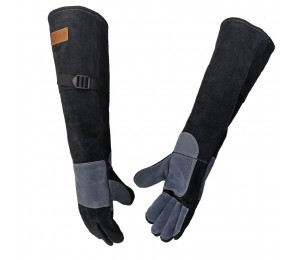 WZQH 60 CM Leder Bissfeste Handschuhe für den Umgang mit Tieren, Anti-Biss Arbeitshandschuhe, Umgang mit Hund/Katze/Papagei/Reptilien