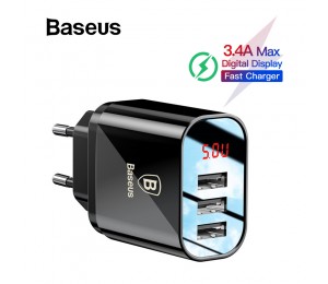 Baseus Digital Display Lade USB Ladegerät für Samsung / Xiaomi Telefon Ladegerät 3.4A Max
