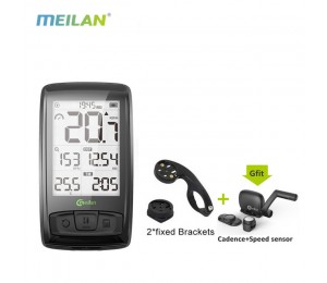 Meilan M4 Wireless Fahrrad Tachometer Herzfrequenzmesser Trittfrequenz Geschwindigkeitssensor Wasserdichte Stoppuhr