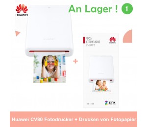 Huawei CV80 Zink Tragbarer Mini-Pocket-Fotodrucker + Fotopapier
