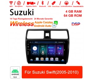 9 Zoll Android 12.0 Autoradio / Multimedia 4GB RAM 64GB ROM Für Suzuki Swift 2005-2010 Built-in Carplay / Android Auto