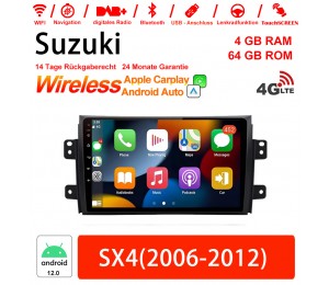 9 Zoll Android 12.0 Autoradio / Multimedia 4GB RAM 64GB ROM Für Suzuki SX4 2006-2012 Mit WiFi NAVI Bluetooth USB