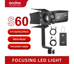 Godox S60 60W Mit Schwerpunkt LED Fotografie Kontinuierliche einstellbare Licht Scheinwerfer Mit Scheune Tür für Professionelle Fotografie