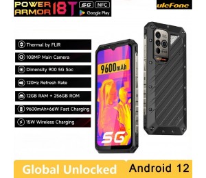 Ulefone Power Armor 18T Robuste Telefon FLIR®Smartphone 12GB + 256GB 9600mAh moblie telefon NFC telefones Android 12 Globale version