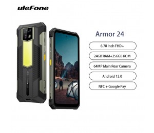 Ulefone Armor 24 Android 13 6.78 Zoll FHD+ Robustes Telefon 24GB RAM 256GB ROM Smartphone Dula 64mp 22000mah Unterstützt NFC Google Pay