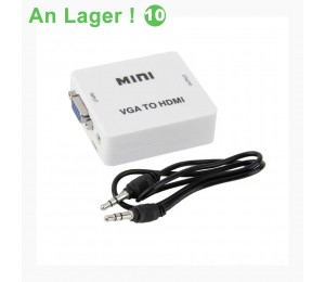 Mini VGA Audio auf HDMI 1080p Konverter Adapter mit 3.5mm Audio Kabel