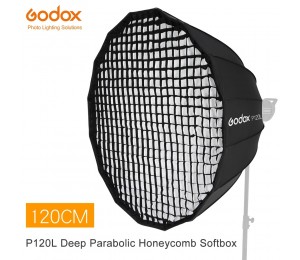 Godox Tragbare P120L 120CM Tiefe Parabolischen Honeycomb Grid Softbox Bowens Berg Studio Flash Reflektor Foto Studio Softbox