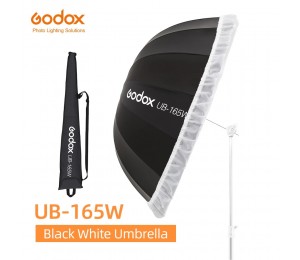 Godox UB-165W 65in 165cm Parabolischen Schwarz Weiß Reflektierende Regenschirm Studio Licht Regenschirm mit Schwarz Silber Diffusor Abdeckung Tuch