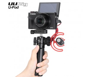 UURig U-Pod Tragbarer Vlog-Ständer Tischhalter Haltegriff Stativ für spiegellose Sony / Canon-Kamera mit kaltem Schuh für Mikrofon