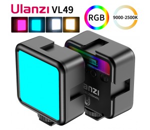 Ulanzi VL49 Mini RGB LED Video Licht 2700K-9000K Auf Kamera Füllen Licht Fotografie Beleuchtung Live tiktok Vlog Licht lampe