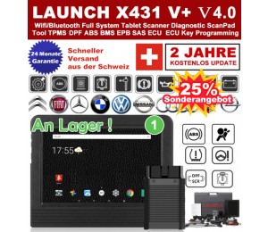 LAUNCH X431 V+ V4.0 OBD2 EOBD Diagnosegerät Diagnose Werkzeuge WiFi Bluetooth Android Full System OBD2 Scanner Scann-Tool und 10.1"Touch-Display