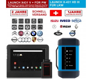 Launch X431 V + & X431 HD3 heavy duty 10,1 "Screen Tablet Bluetooth/wifi auto diagnose scanner test von LKWs & PKWs Komplett!