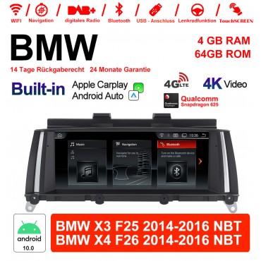 8.8 Zoll Qualcomm Snapdragon 625 8 Core Android 12.0 4G LTE Autoradio / Multimedia BMW X3 F25 2014-2016 NBT BMW X4 F26 2014-2016 NBT