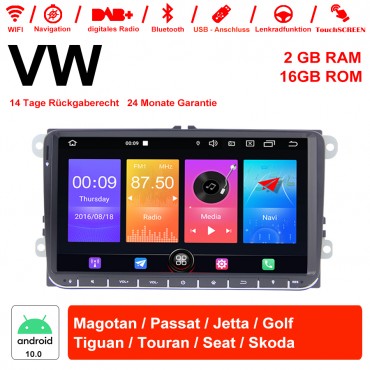 9 Zoll Android 10.0 Autoradio / Multimedia 2GB RAM 16GB ROM Für VW Magotan,Passat,Jetta,Golf,Tiguan,Touran,Seat,Skoda Mit WiFi NAVI Bluetooth USB